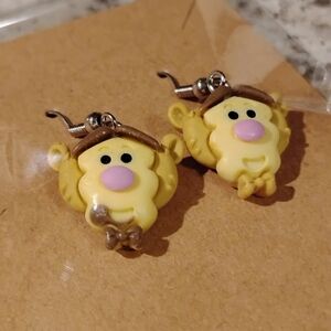 Cute Yellow Bear Earrings for Kids